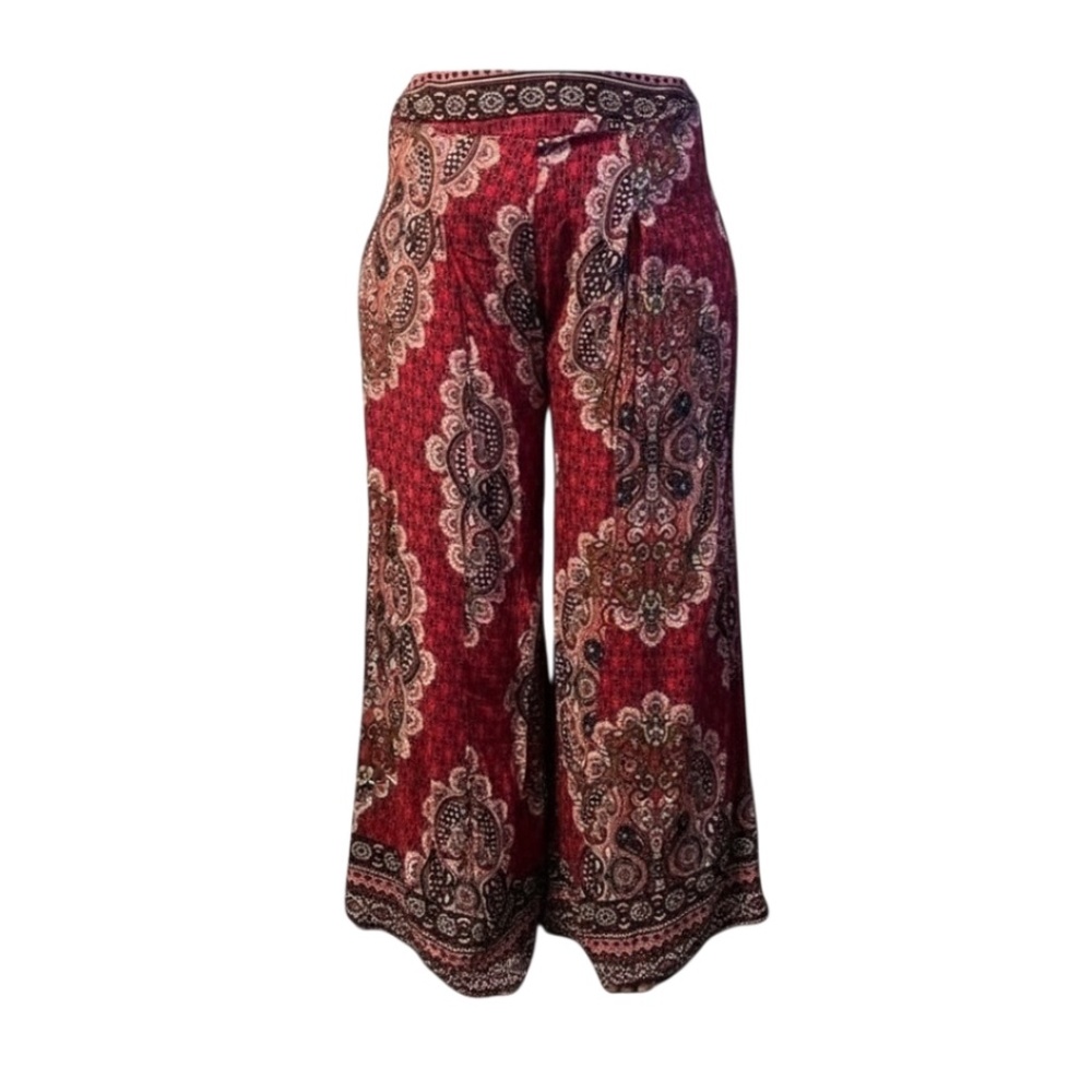 Impulsive‎ Paisley Plus Size Wide leg Women's Pants, Size 1X